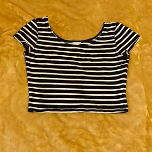 Aero striped stretchy crop top